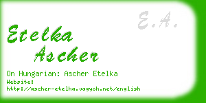 etelka ascher business card